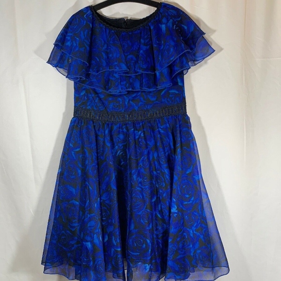 NEW $278‎ Tadashi Shoji Kids McKenzie Floral Chiffon Dress [Girls SZ 6 ] - Picture 2 of 8